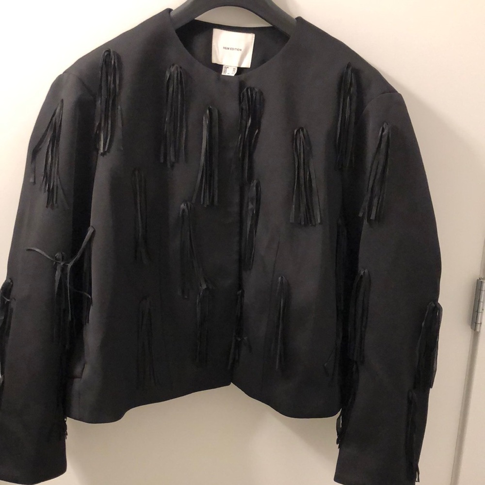 H&M Edition Black Jacket with Tassel Details NWT Size XXL